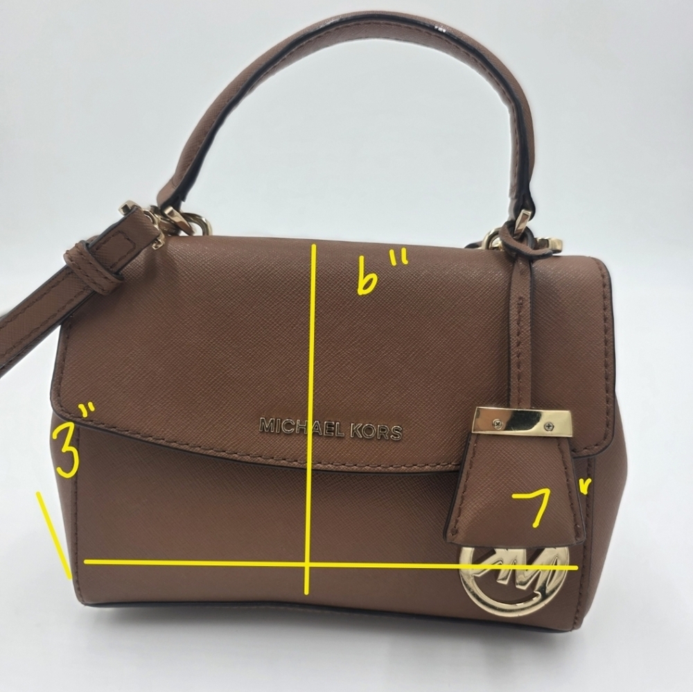 Michael Kors Brown Leather Crossbody Bag. - Picture 12 of 12